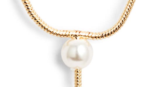 Nordstrom Graduated Faux Pearl Y-necklace In White- Gold
