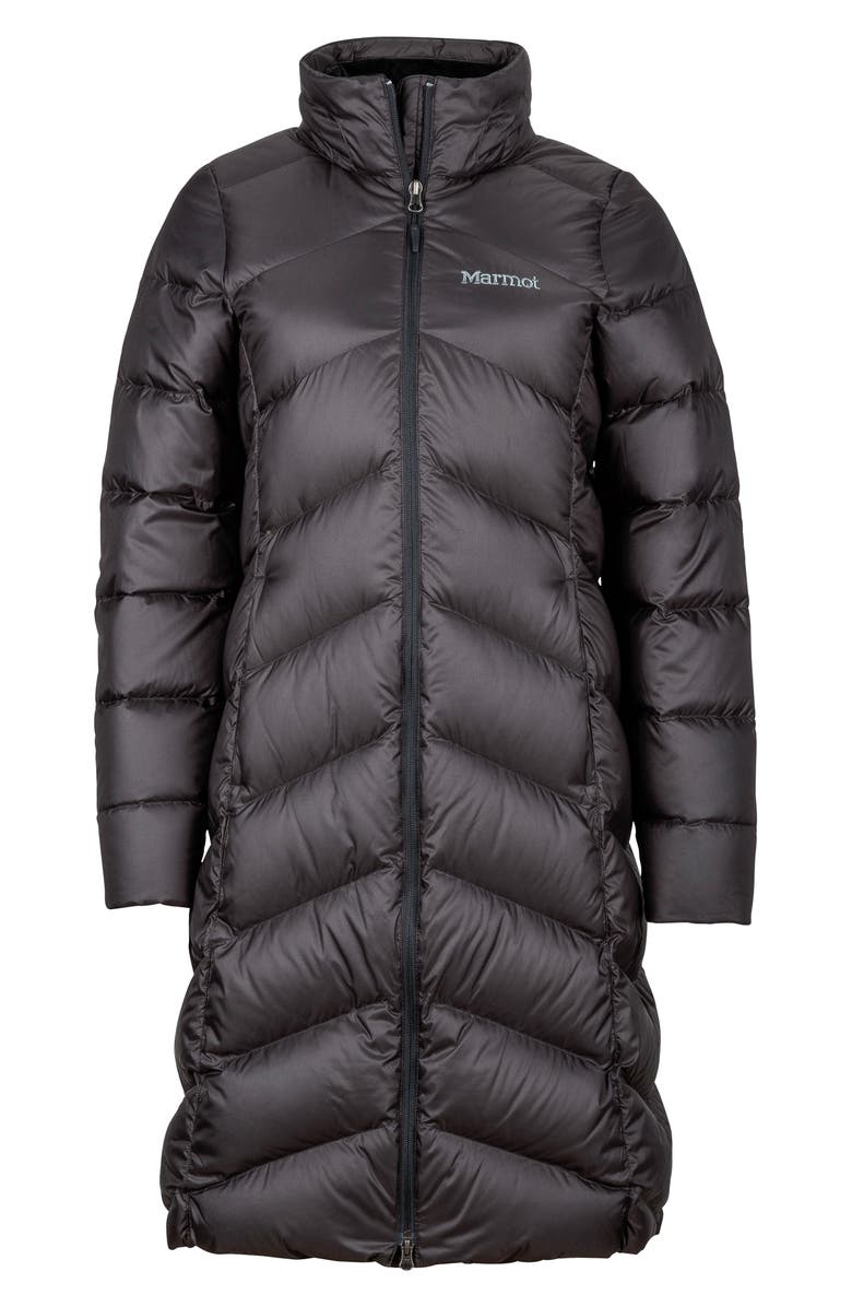 Marmot Montreaux 700 Fill Power Down Hooded Coat with Faux Fur Trim, Alternate, color, Black