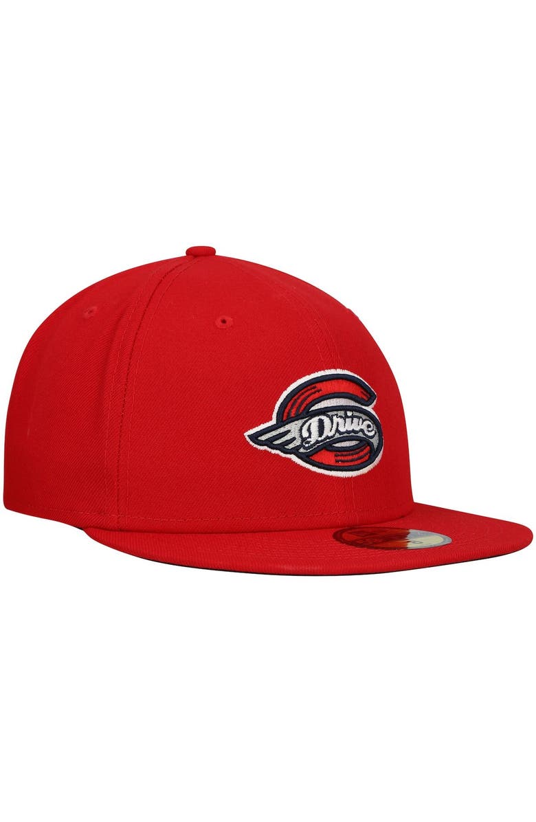 New Era Men's New Era Red Greenville Drive Authentic Collection Team Home 59FIFTY Fitted Hat, Alternate, color, Red