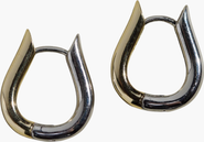 Nickel & Suede Two Tone Huggies
