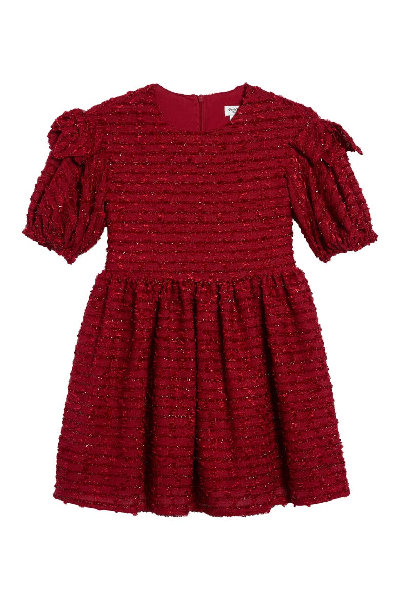 Sparkle Bouclé Dress, Main, color, WINE