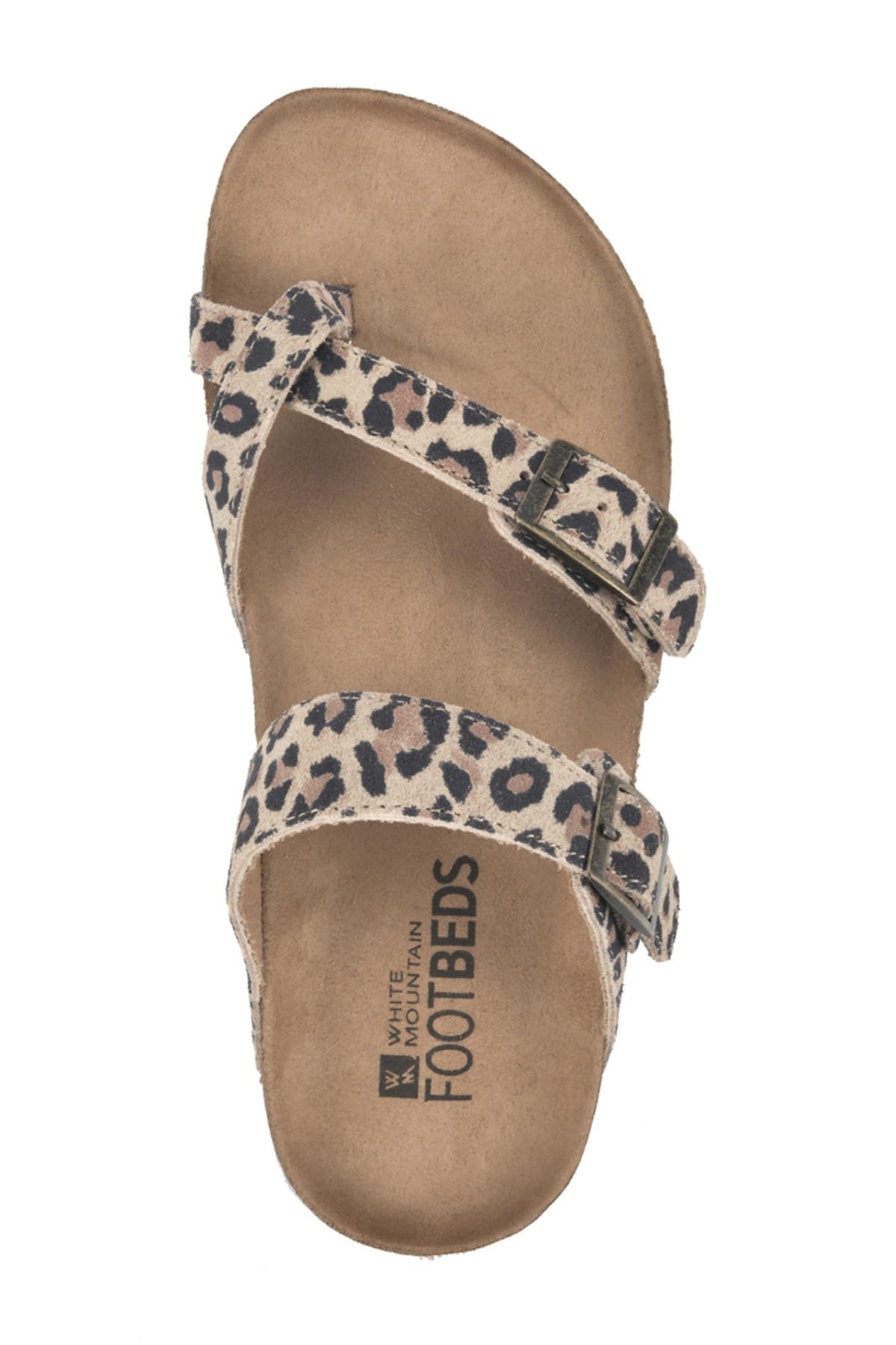 White Mountain Footwear Gracie Double Buckle Sandal, Alternate, color, Natural/E-Print/Leather