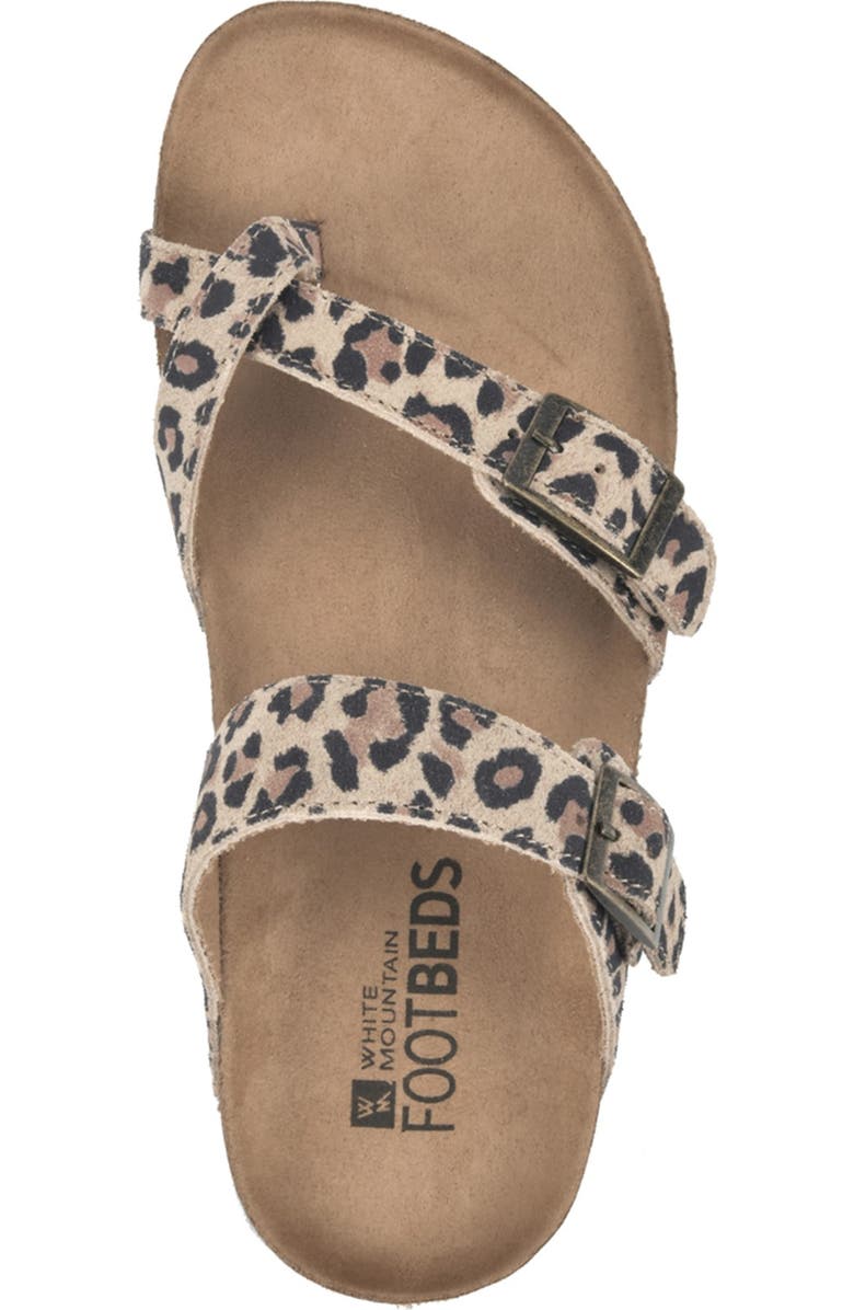 White Mountain Footwear Gracie Double Buckle Sandal, Alternate, color, Natural/E-Print/Leather