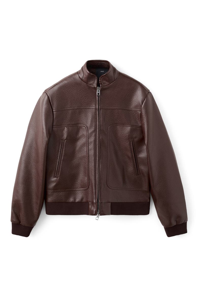 Faux Leather Jacket, Alternate, color, MAROON