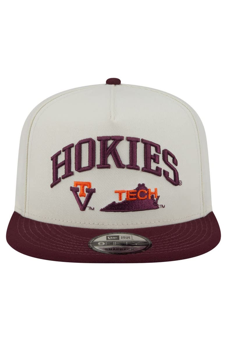 Men's New Era White Virginia Tech Hokies Collegiate 9FIFTY A-Frame Snapback Hat, Alternate, color, White