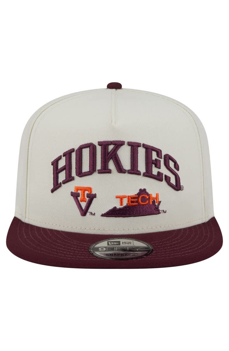 New Era Men
s New Era White Virginia Tech Hokies Collegiate 9FIFTY A-Frame Snapback Hat, Alternate, color, White