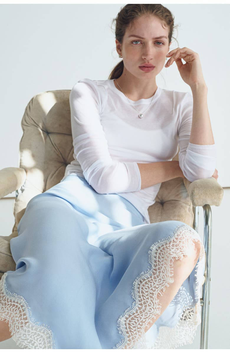 H&M Asymmetric Viscose Skirt, Alternate, color, 