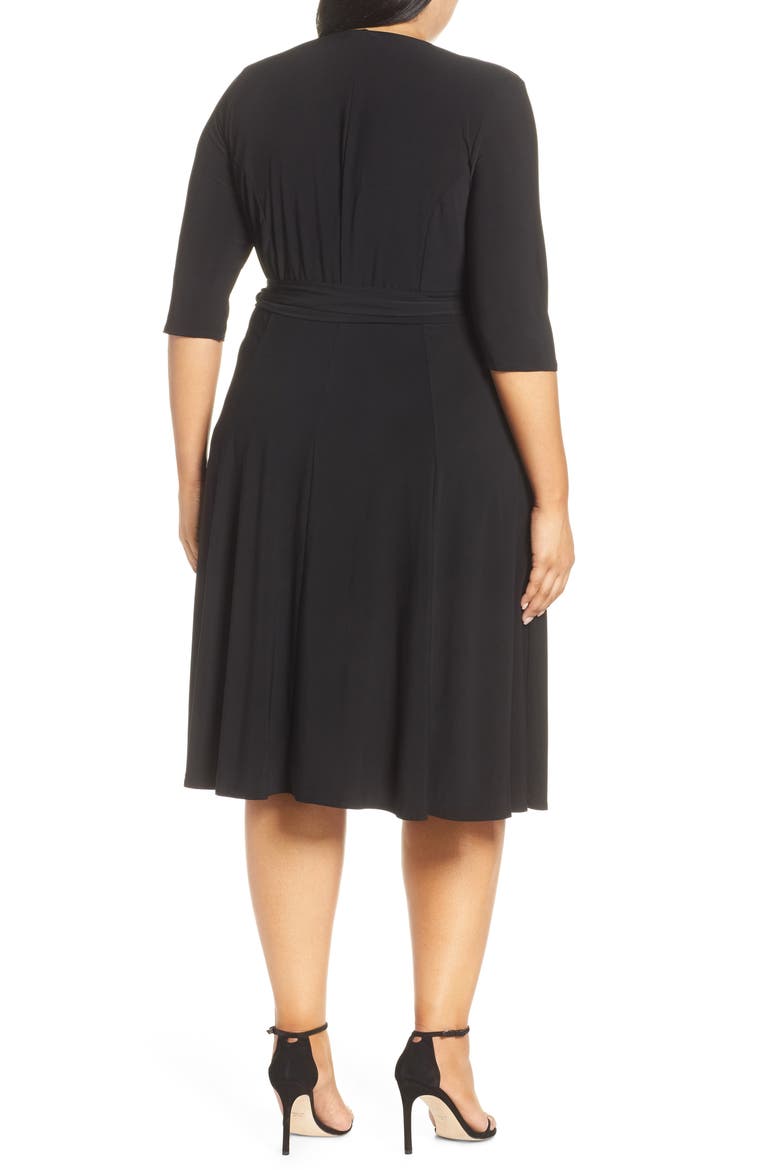 Essential Wrap Dress, Alternate, color, BLACK NOIR
