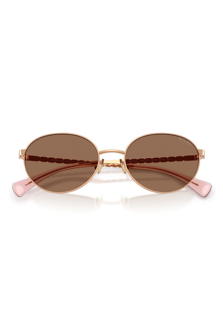 55mm Oval Sunglasses, Alternate, color, SHINY ROSE GOLD / BROWN
