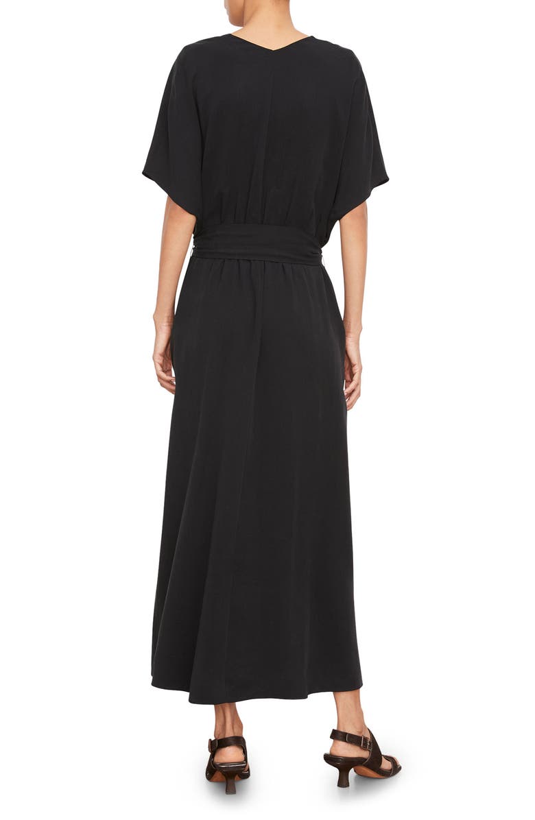 Vince Belted V-Neck Dress, Alternate, color, Black
