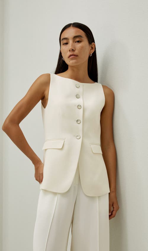 Lilysilk Sleeveless Button Up Silk Vest In White