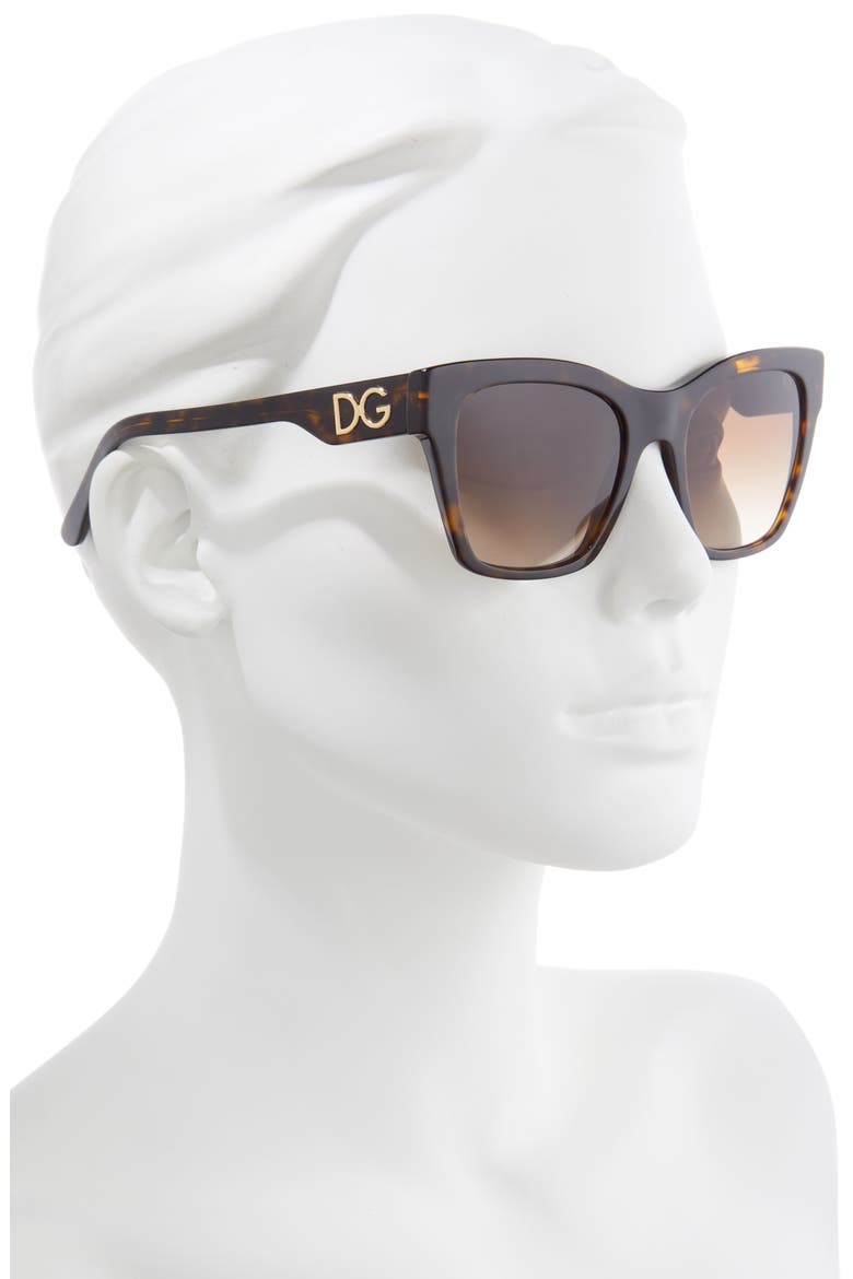 53mm Gradient Cat Eye Sunglasses, Alternate, color, HAVANA/ BROWN GRADIENT