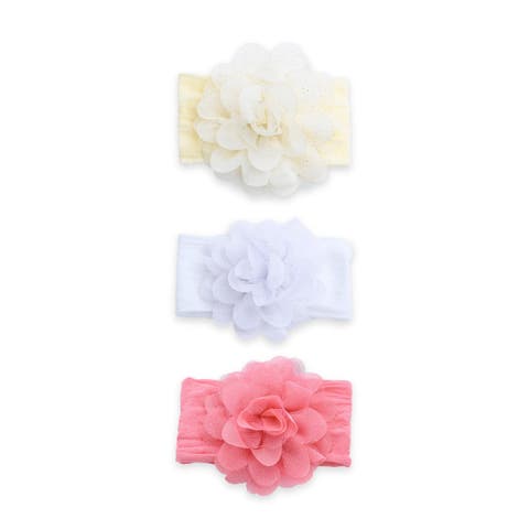 Elastic Glitter Floral Headband Set
