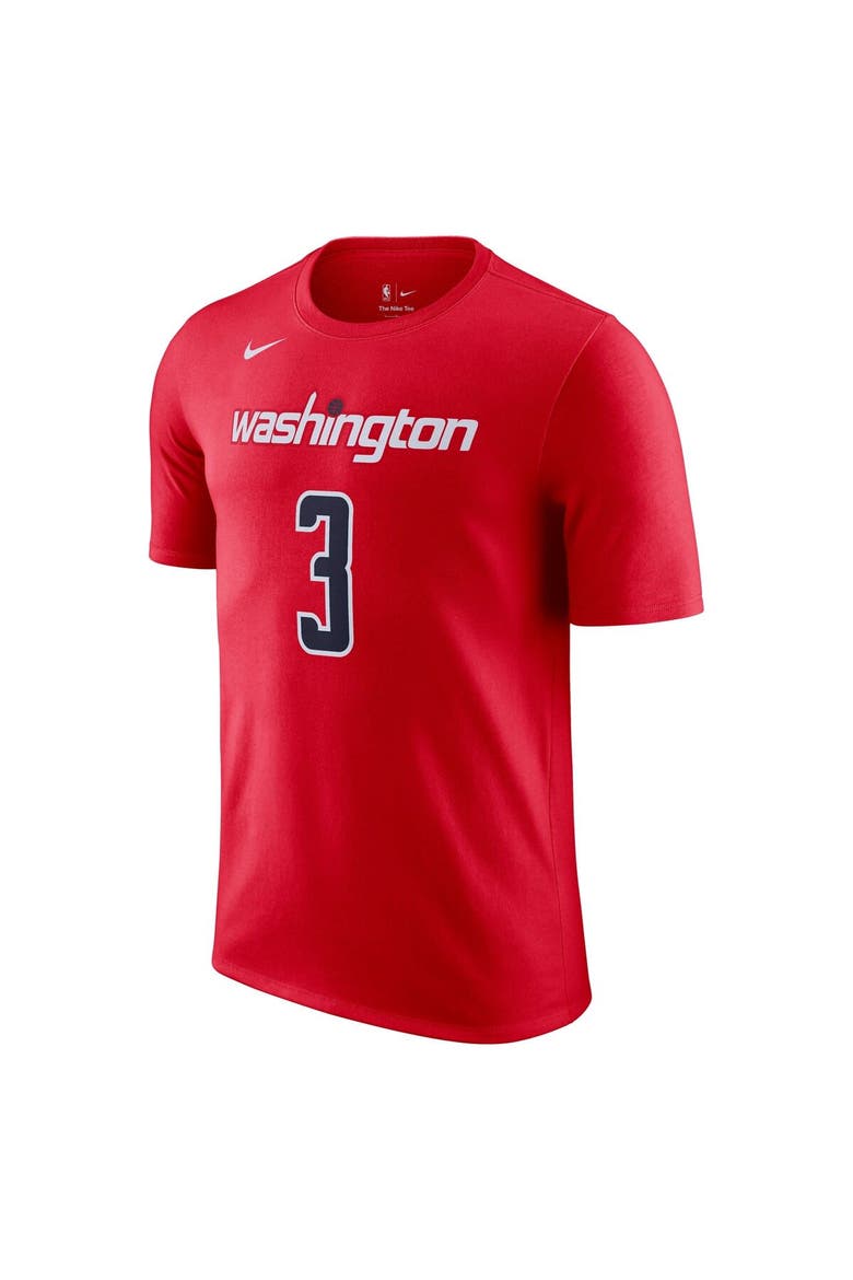 Men's Nike Bradley Beal Red Washington Wizards Icon 2022/23 Name & Number T-Shirt, Alternate, color, Red