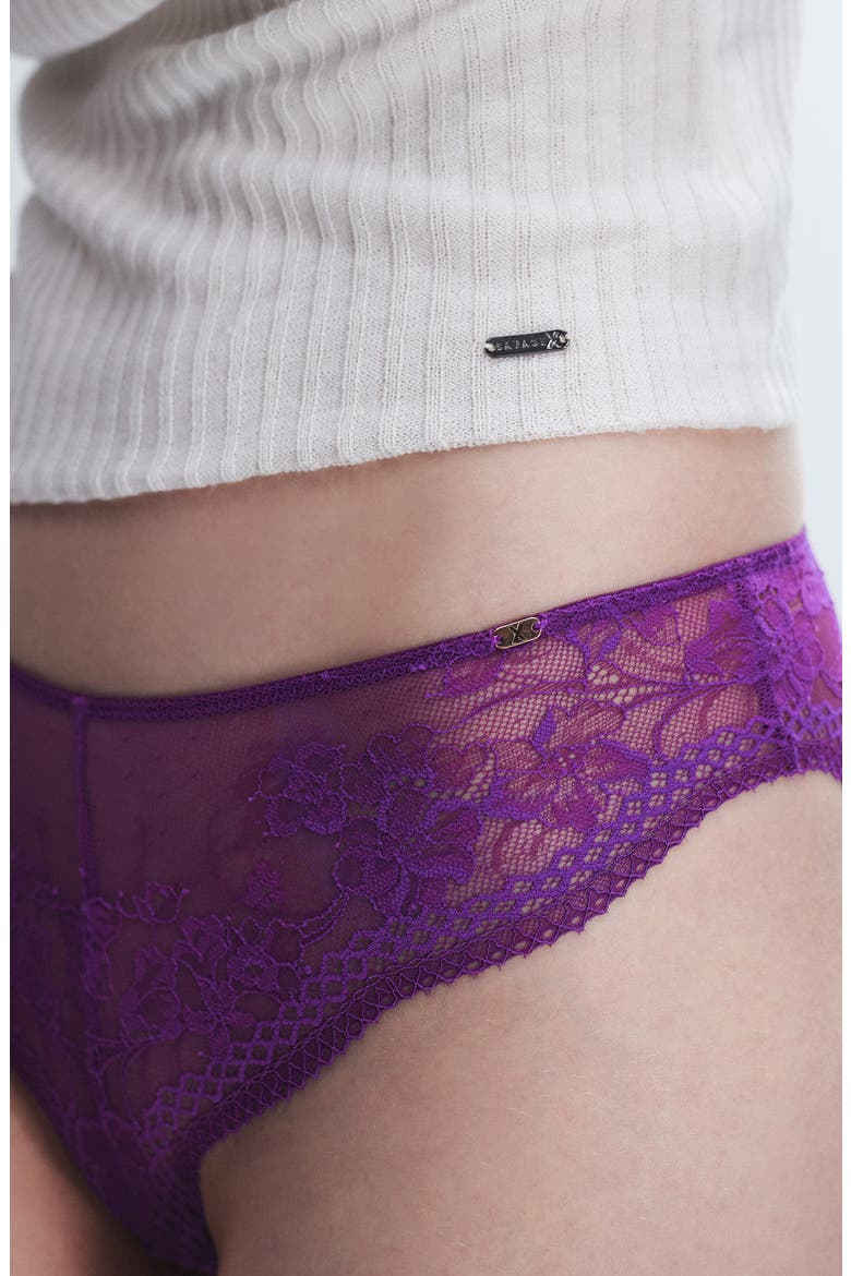 Top Drawer Lace Cheeky Briefs, Alternate, color, PURPLE GEM