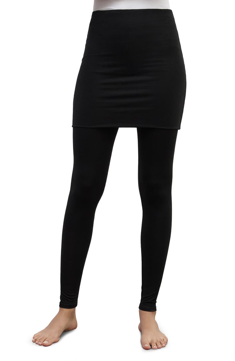 Marcella Burke Skirted Leggings, Main, color, Black