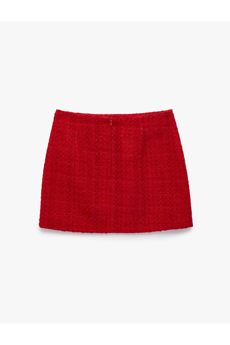 Tweed Mini Skirt, Alternate, color, RED