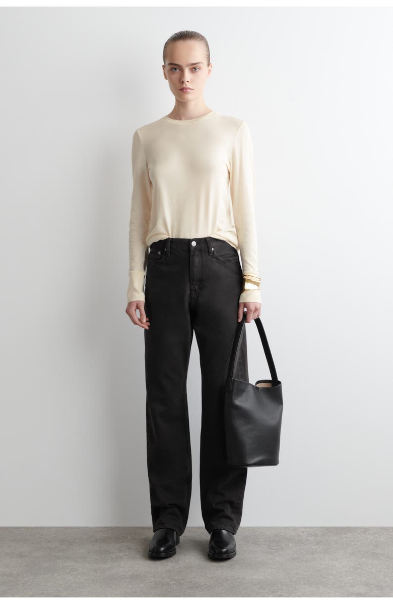 COS Cotton Jersey Long-Sleveled Top, Alternate, color, Off-White