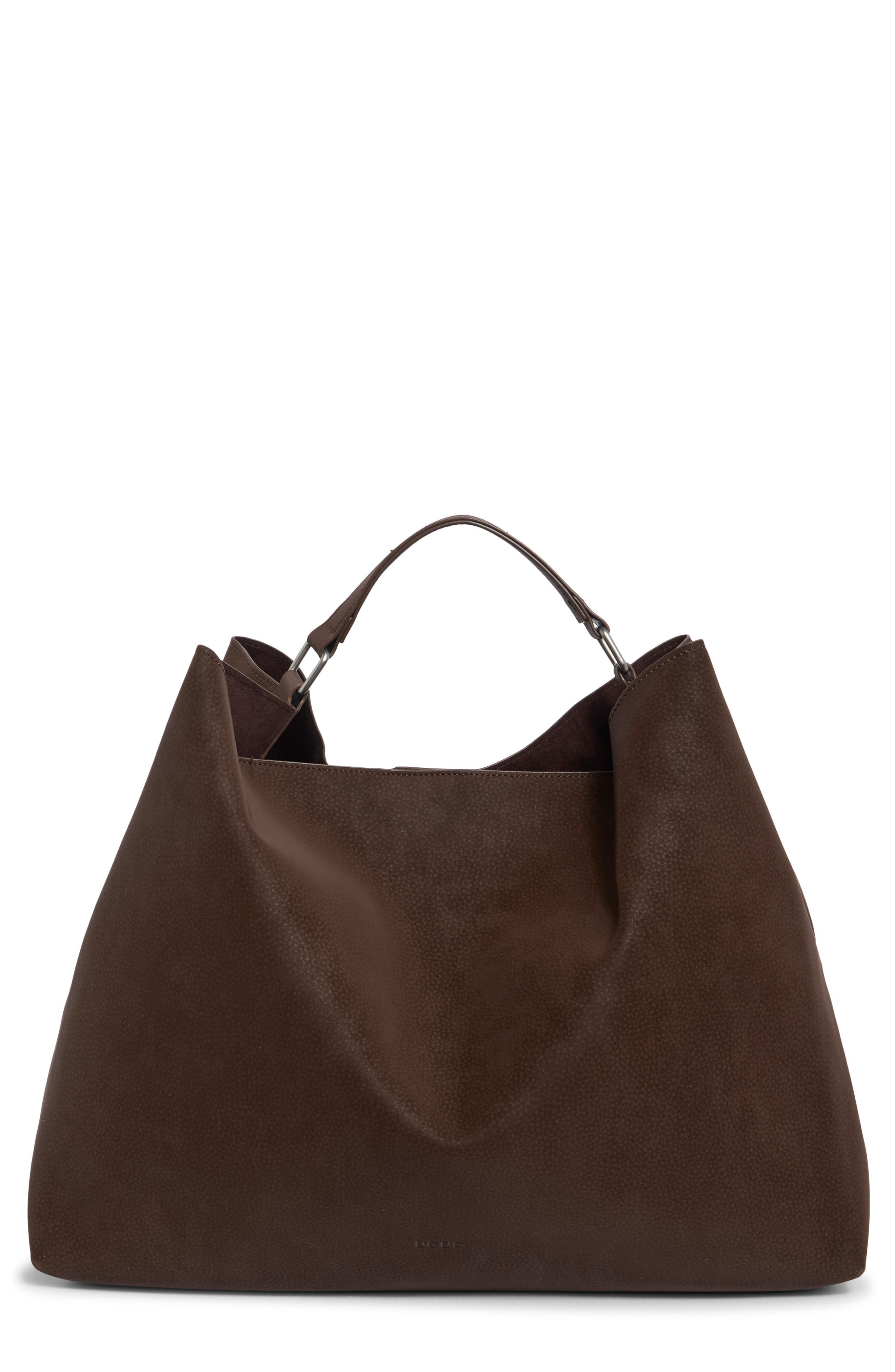 Faux Leather Top Handle Tote