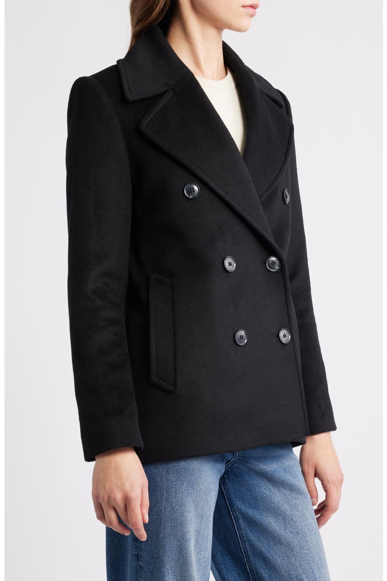 Wool Double Breasted Jacket, Alternate, color, BLACK