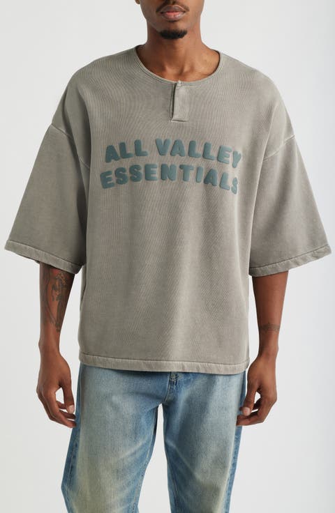 Graphic Henley Sweatshirt