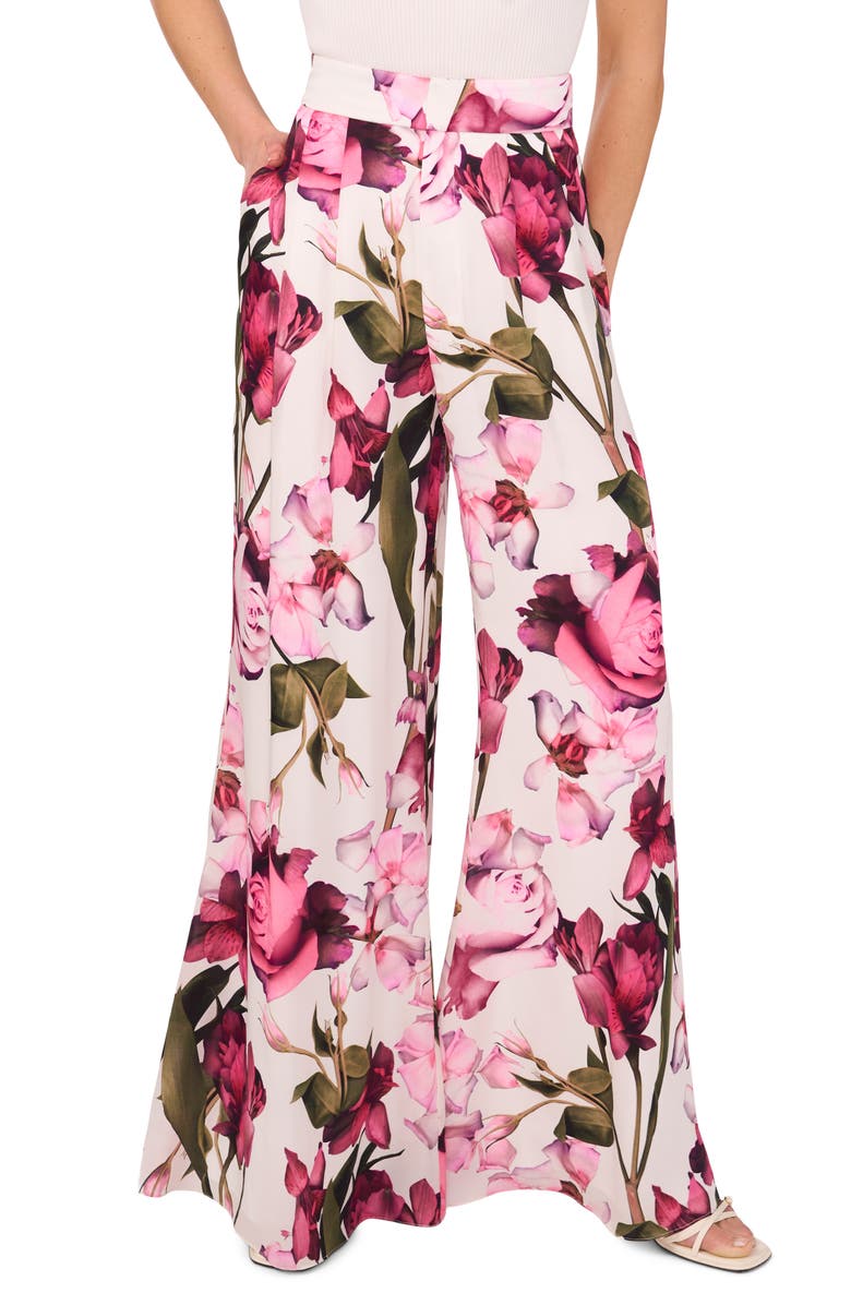 Ted Baker Floral Flowy Satin Pants, Alternate, color, 
