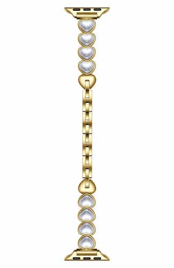 The Posh Tech Grace Faux Pearl Heart Apple Watch® Watchband