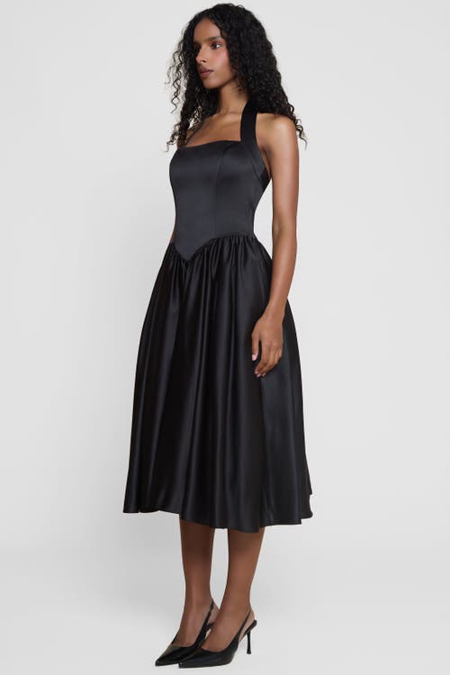 Leau Hart Halter Corset Midi Dress In Gray