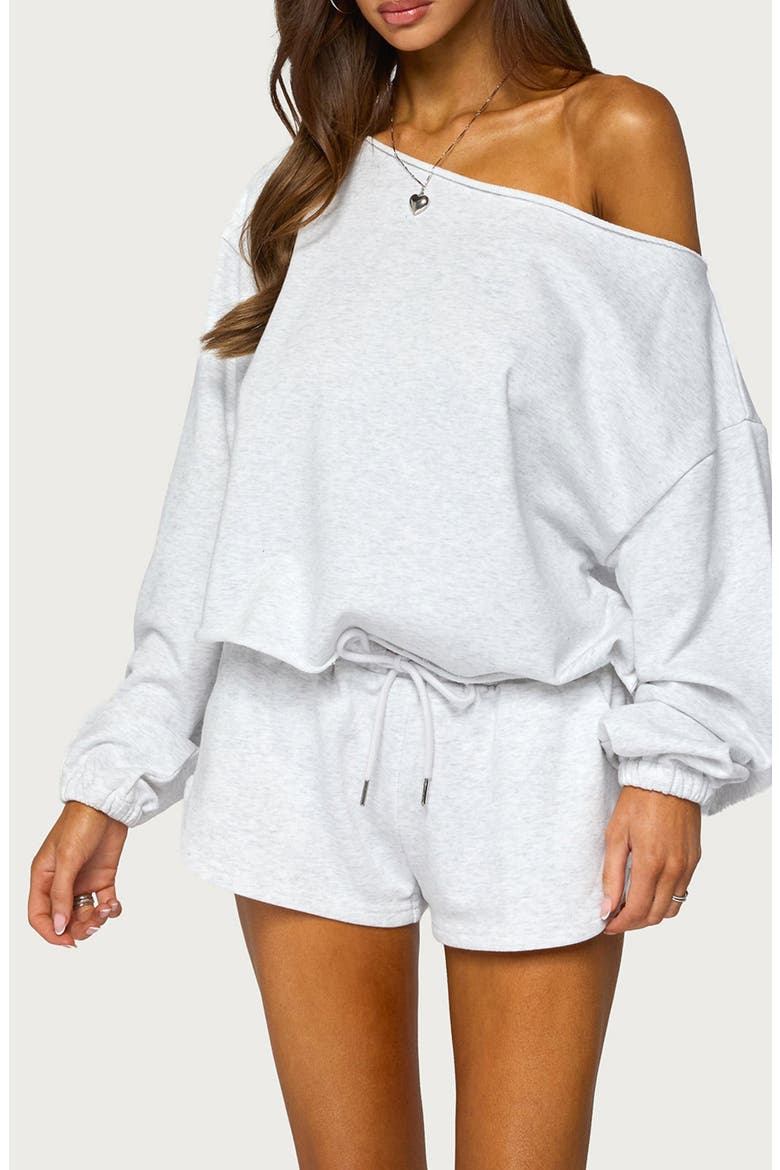 Kordelia Off the Shoulder Sweatshirt, Main, color, LIGHT-GRAY-MELANGE
