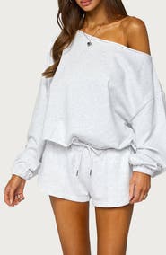 EDIKTED Kordelia Off the Shoulder Sweatshirt