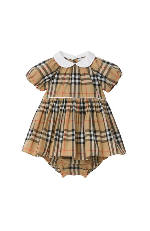 Check Cotton Dress with Bloomers