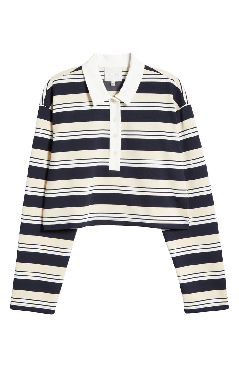 Reformation Anna Rugby Crop Knit Top, Alternate, color,