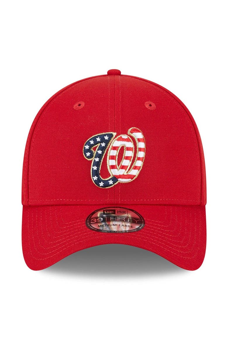 Men's New Era  Red Washington Nationals 2023 Fourth of July 39THIRTY Flex Fit Hat, Alternate, color, Red
