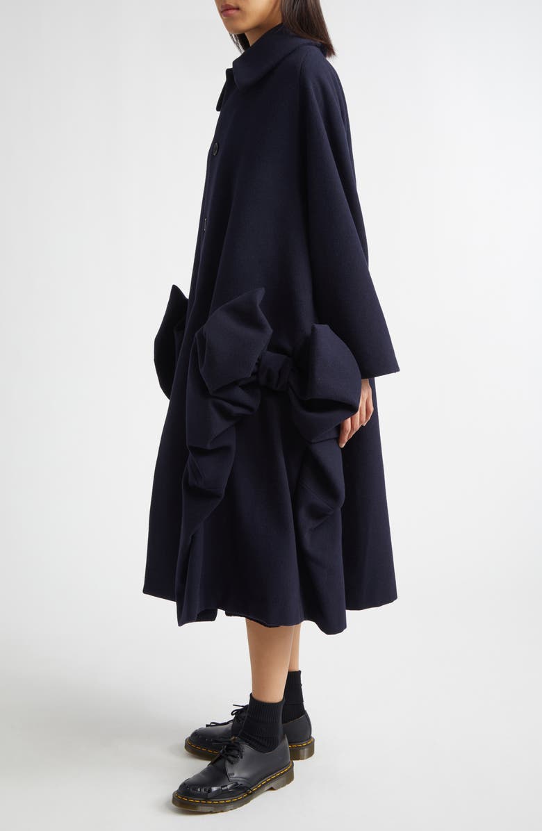 Comme des Garçons Comme des Garçons Airy Wool Blend Coat, Alternate, color, Navy