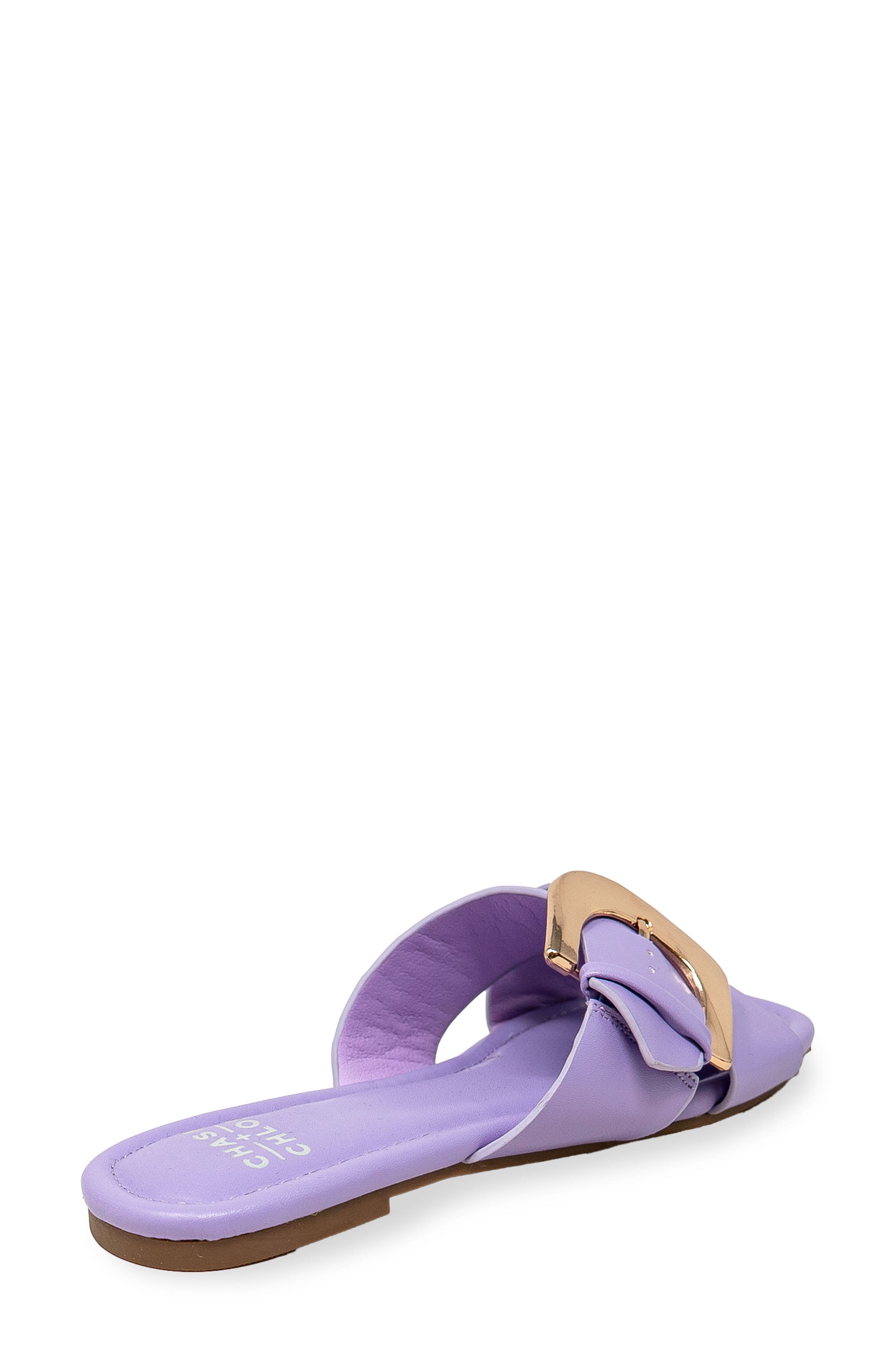 Cross Strap Slide Sandal, Alternate, color, PURPLE PU