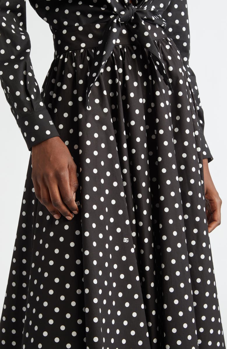 Dolce&Gabbana Polka Dot Cotton Circle Skirt, Alternate, color, 