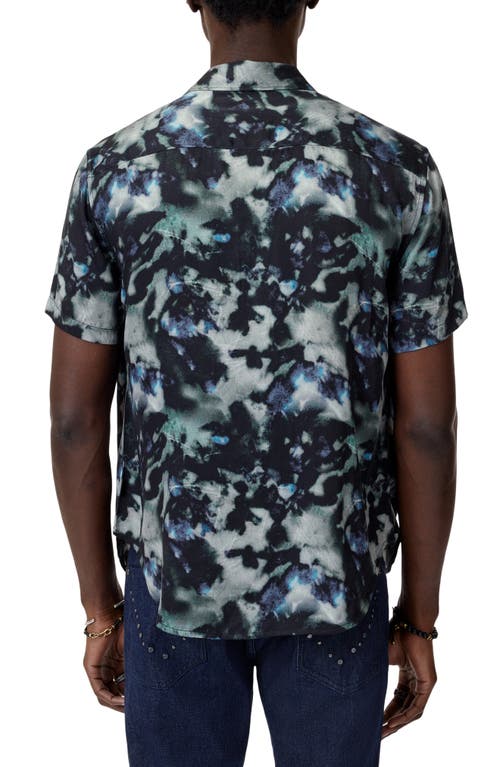 John Varvatos Sean Abstract Woodland Print Short Sleeve Modal Button-up Shirt