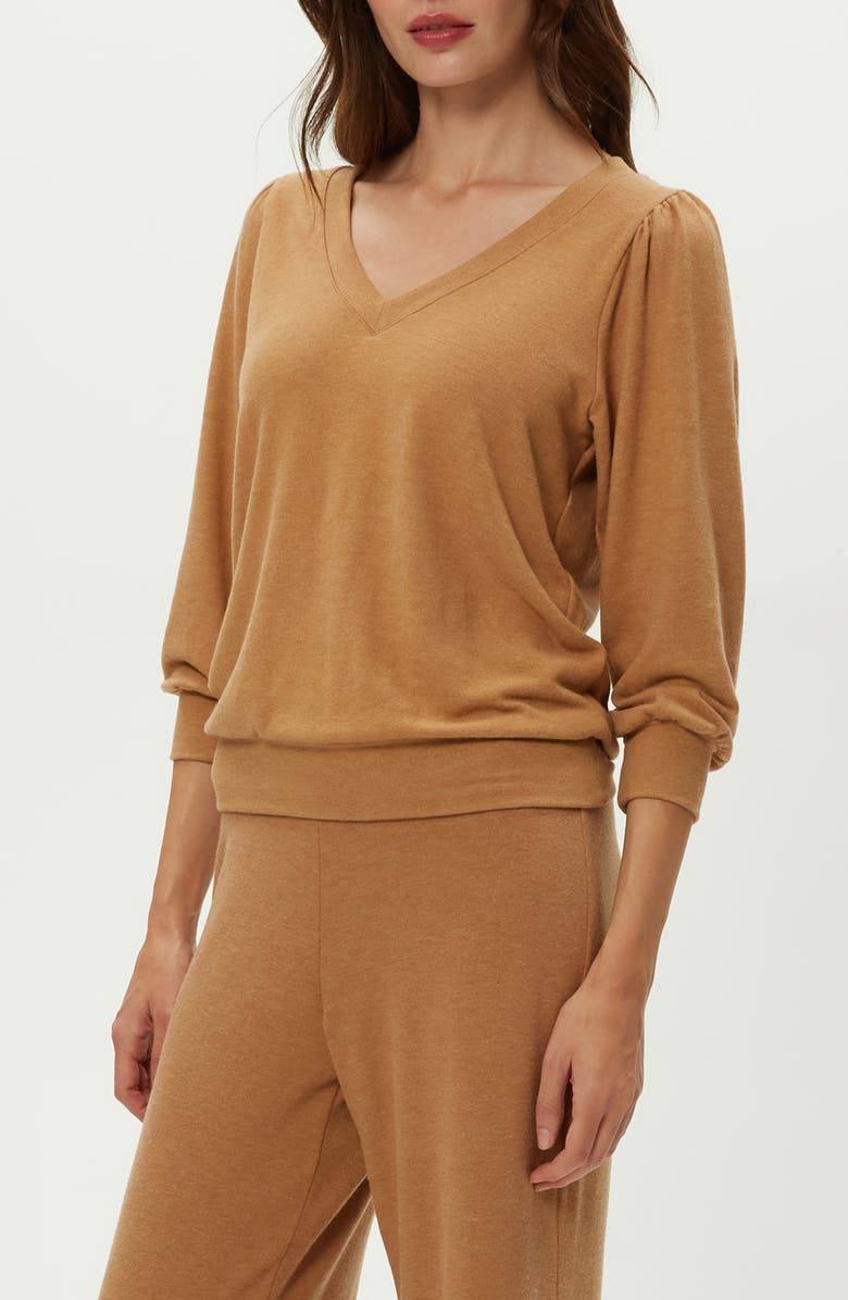 Michael Stars Gabriella V-Neck Top, Alternate, color, Cumin