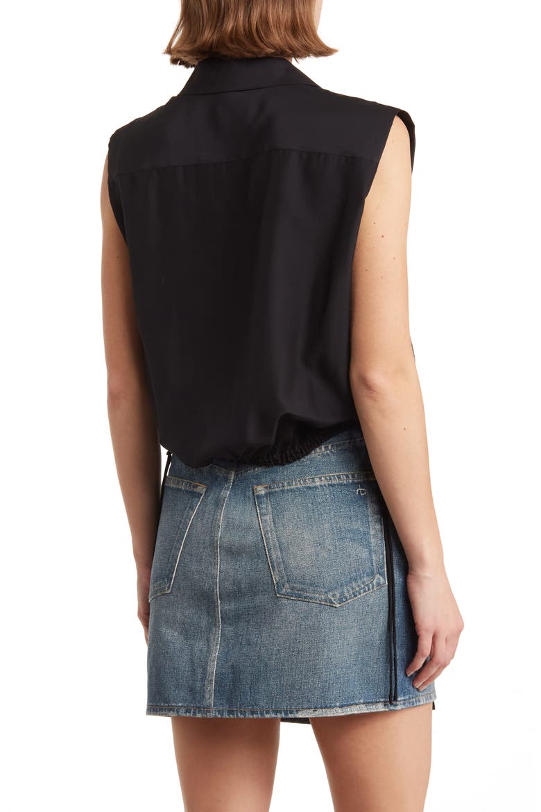 Fiona Sleeveless Shirt, Alternate, color, BLACK