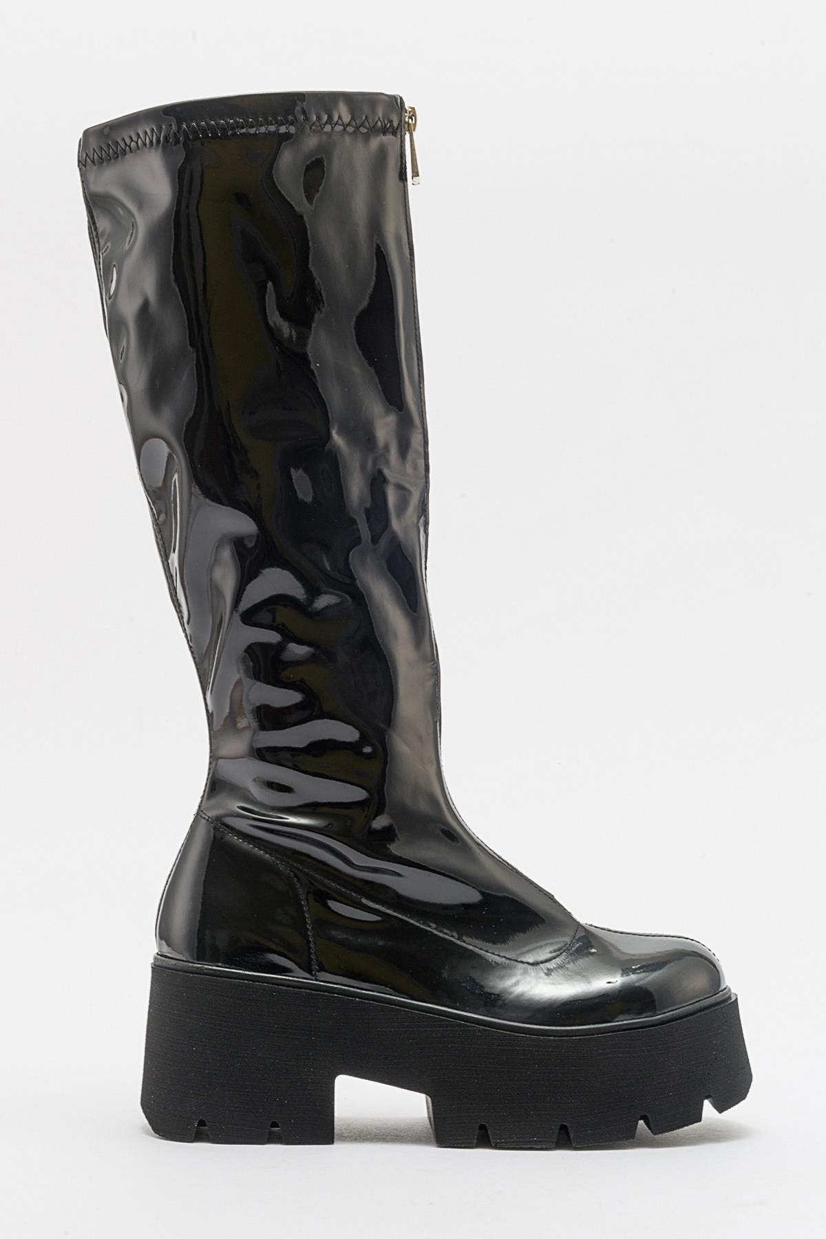 Amaronte Chunky Boot, Main, color, Black Patent Faux Leather