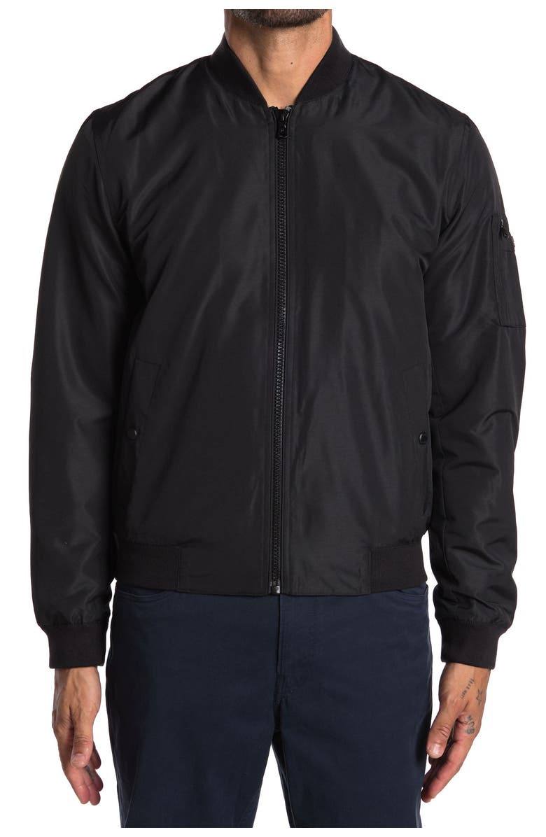 Michael Kors Alba Taslan Bomber Jacket, Alternate, color, Black