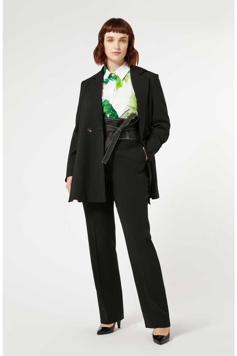 Zaino Virgin Wool Crepe Satin Blazer, Alternate, color, BLACK