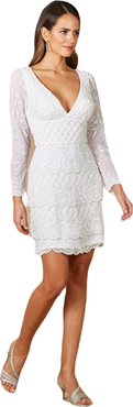 LARA New York Goldie Beaded V-Neck Mini Dress