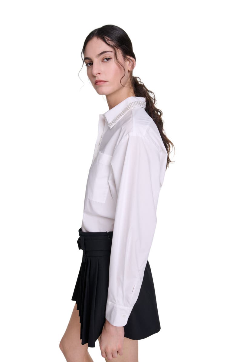 maje Short pleated skirt, Alternate, color, 