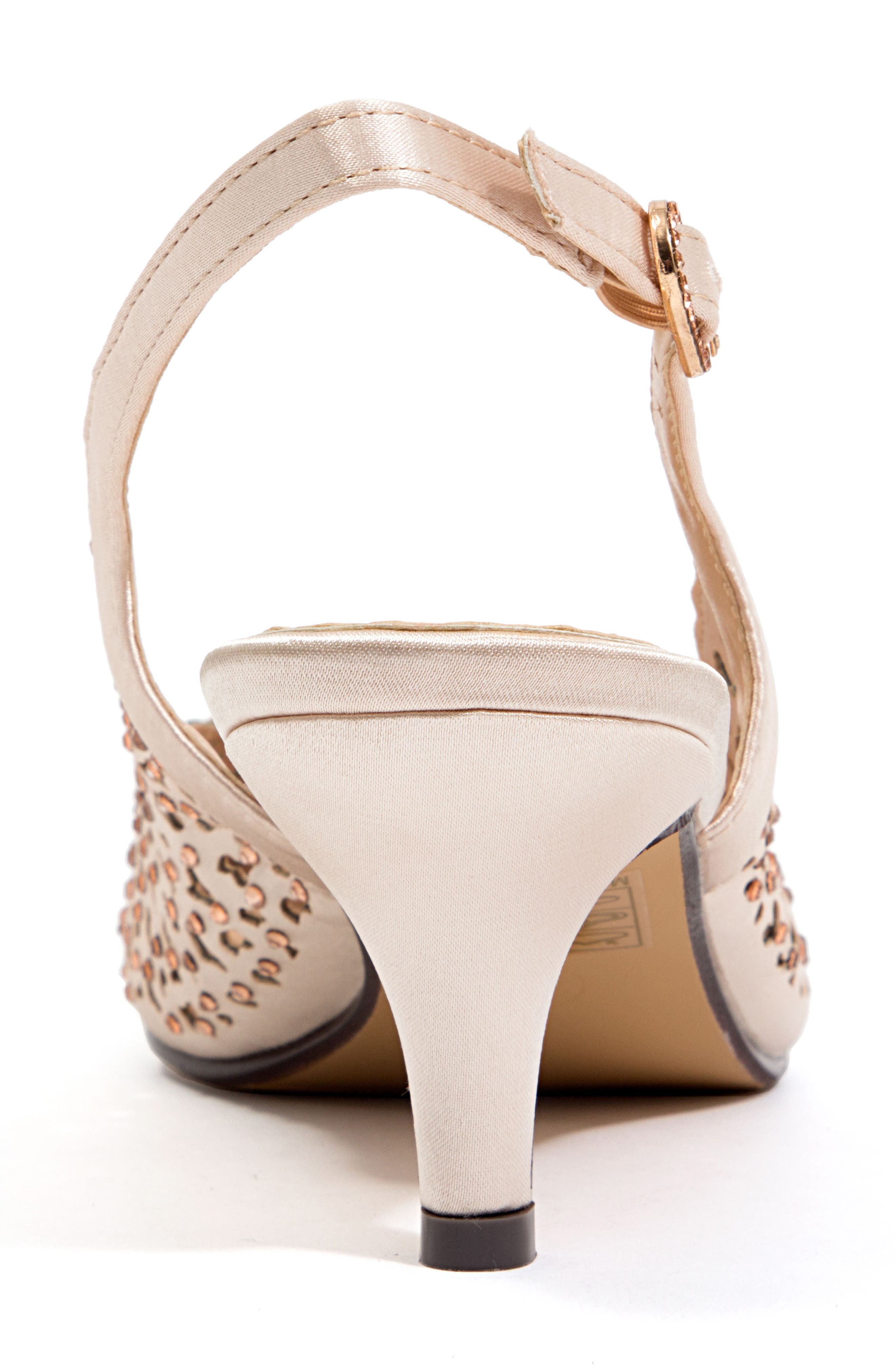 LADY COUTURE Rhinestone Laser Cut Slingback Pump, Alternate, color, Champagne