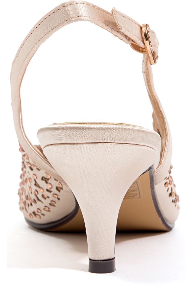 LADY COUTURE Rhinestone Laser Cut Slingback Pump, Alternate, color, Champagne