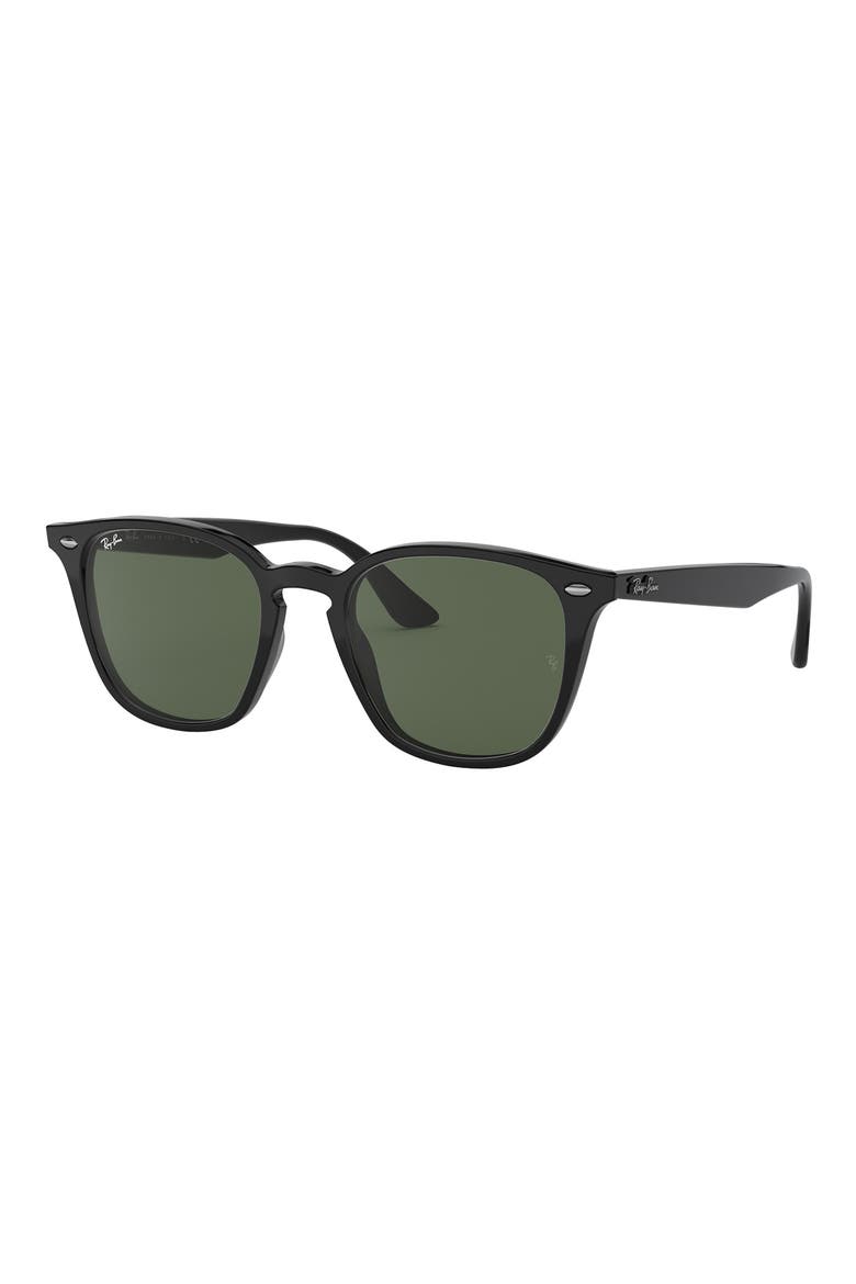 52mm Square Sunglasses, Alternate, color, BLACK