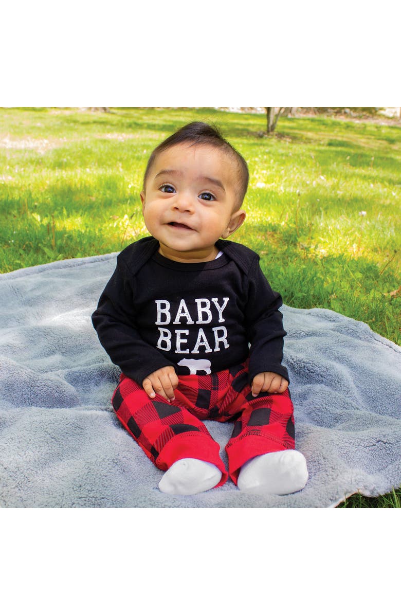 Hudson Baby Cotton Long-Sleeve Bodysuit 3Pk, Alternate, color, Buffalo Plaid Bear