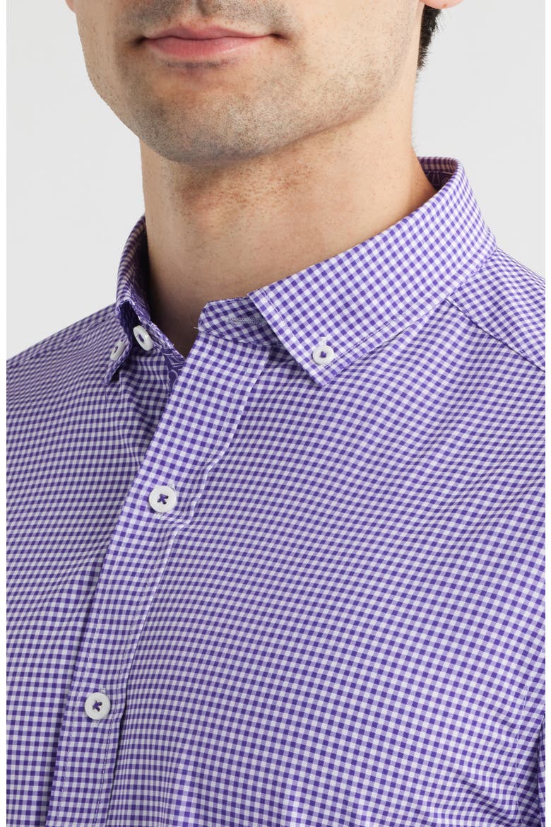 XC+™ Performance Game Day Gingham Button-Down Shirt, Alternate, color, PURPLE