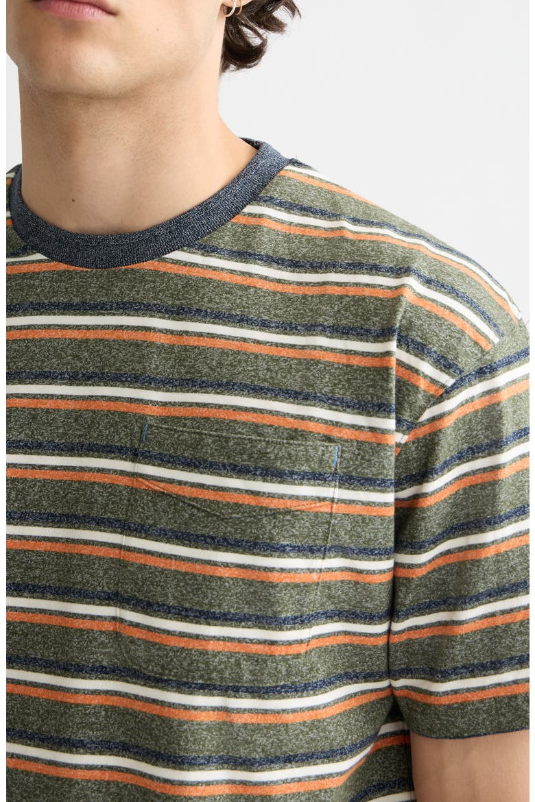 Relaxed Fit Stripe Pocket T-Shirt, Alternate, color, GREEN/ MULTI STRIPE